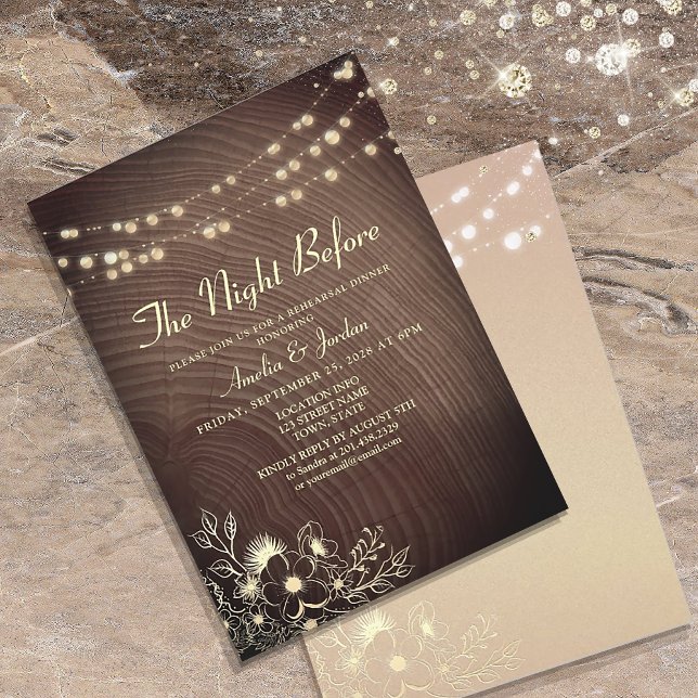 Invitación a la cena de ensayo de boda rústica (Subido por el creador)
