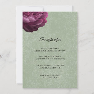 Invitación a la cena de ensayo de boda Sage Verde