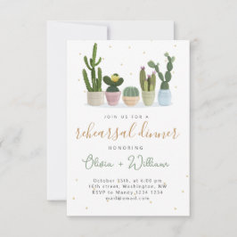 Invitación a la cena de ensayo de Cactus moderno