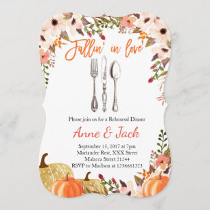 Invitación a la cena de ensayo de calabaza de otoñ
