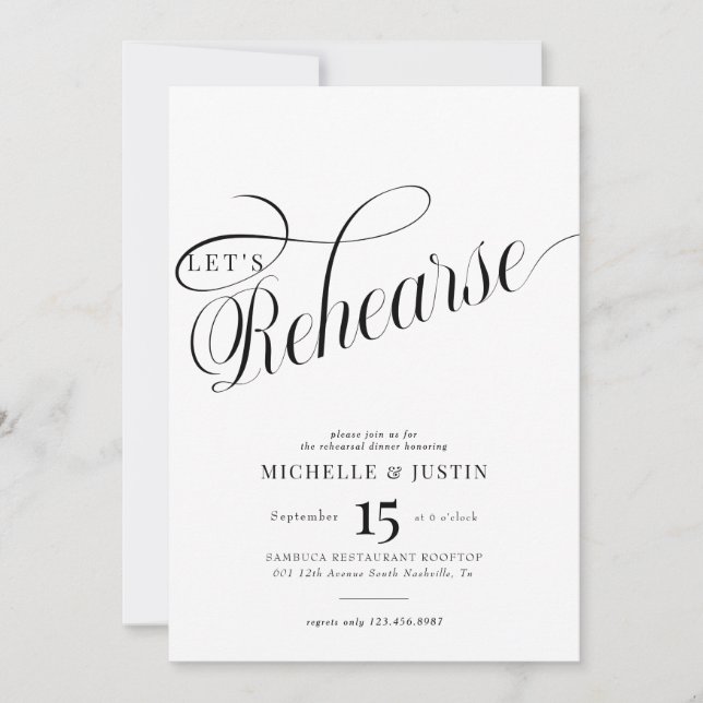 Invitación a la cena de ensayo de caligrafía (Anverso)