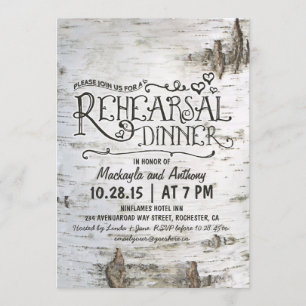 invitación a la cena de ensayo de campo rústico co