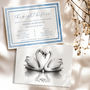 Invitación a la cena de ensayo de cisne azul turqu