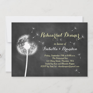 Invitación a la cena de ensayo de crokboard floral
