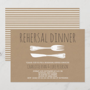 Invitación a la cena de ensayo de cubiertos de Fau