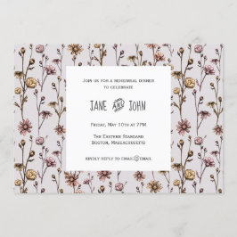 Invitación a la cena de ensayo de Daisies dibujado