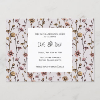 Invitación a la cena de ensayo de Daisies dibujado