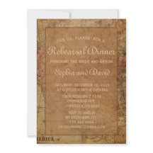 Invitación a la cena de ensayo de destino de mapa