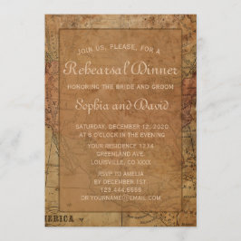 Invitación a la cena de ensayo de destino de mapa 