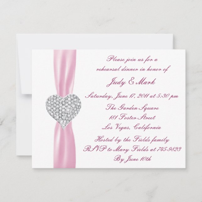 Invitación a la cena de ensayo de diamond Heart Pi (Anverso)