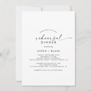 Invitación a la cena de ensayo de escritura modern