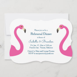 Invitación a la cena de ensayo de flamenco rosa