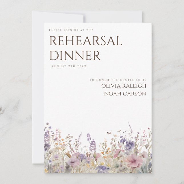 Invitación a la cena de ensayo de Flor silvestre B (Anverso)