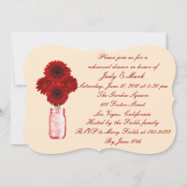 Invitación a la cena de ensayo de Flores rojas Mas