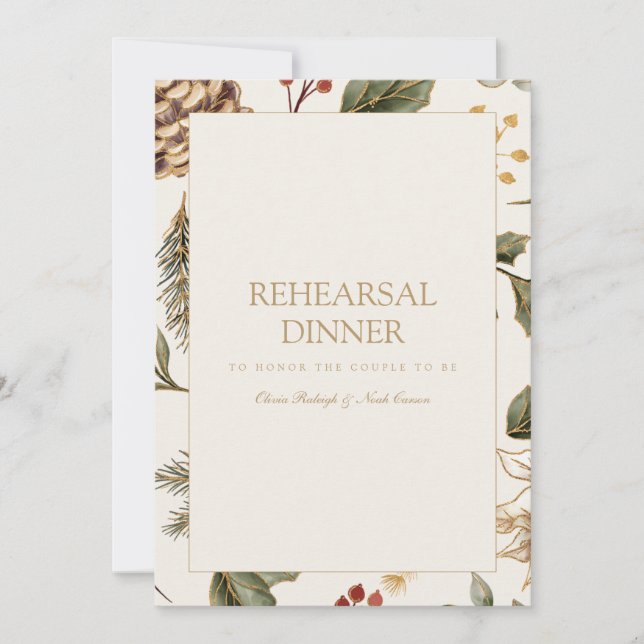 Invitación a la cena de ensayo de follaje para nav (Anverso)