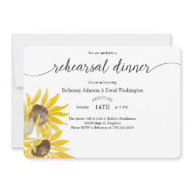 Invitación a la cena de ensayo de girasol otoñal