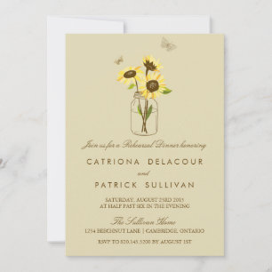 Invitación a la cena de ensayo de girasoles en Mas