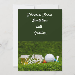 Invitación a la cena de ensayo de golf con pelota 