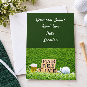 Invitación a la cena de ensayo de golf con pelota 