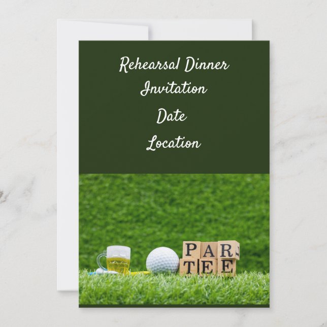 Invitación a la cena de ensayo de golf con pelota  (Anverso)