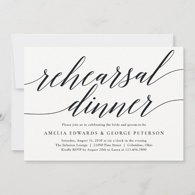 Invitación a la cena de ensayo de guión moderno (Anverso)