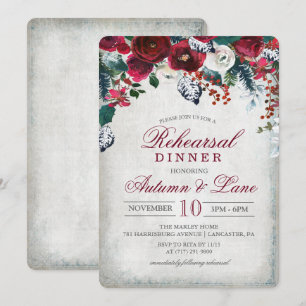 Invitación a la cena de ensayo de invierno floral 