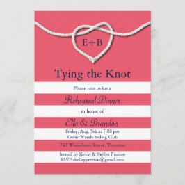 Invitación a la cena de ensayo de Knot Coral