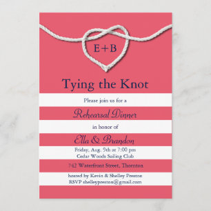 Invitación a la cena de ensayo de Knot Coral