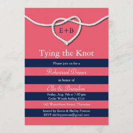 Invitación a la cena de ensayo de Knot Coral