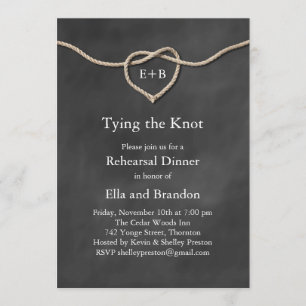 Invitación a la cena de ensayo de Knot ligada a la