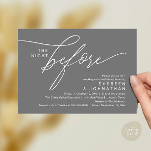 Invitación a la cena de ensayo de la boda con eleg