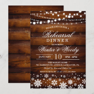 Invitación a la cena de ensayo de la boda de invie