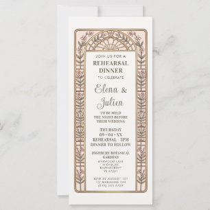 Invitación a la cena de ensayo de la boda de vidri