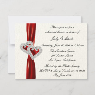 Invitación a la cena de ensayo de la cinta roja de