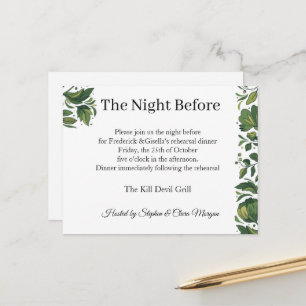 Invitación a la cena de ensayo de la elegancia rea