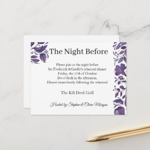 Invitación a la cena de ensayo de la elegancia rea