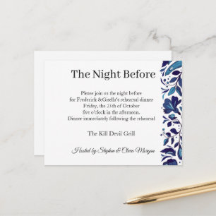 Invitación a la cena de ensayo de la elegancia rea