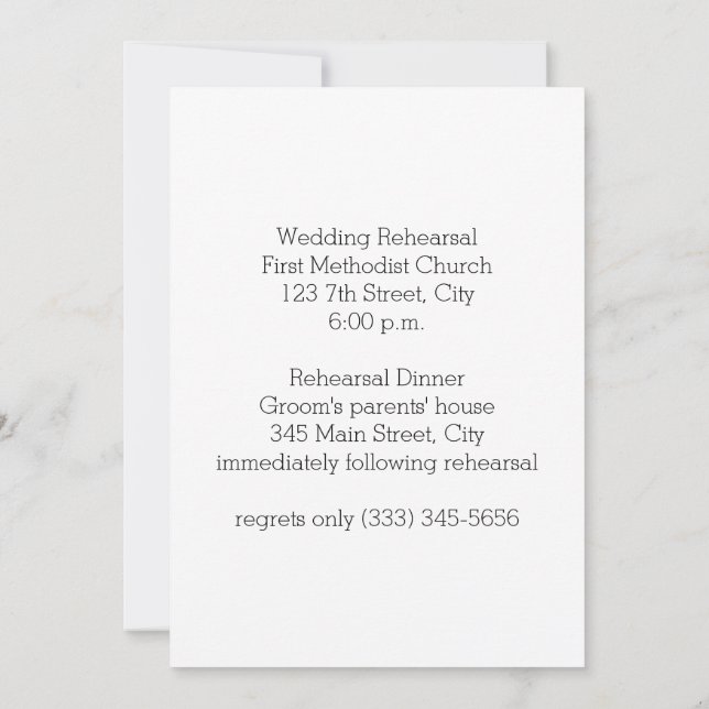 Invitación a la cena de ensayo de la Marina y la M (Reverso)