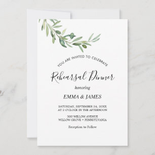 Invitación a la cena de ensayo de la rama de olivo