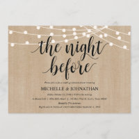 Invitación a la cena de ensayo de luces de cadena 