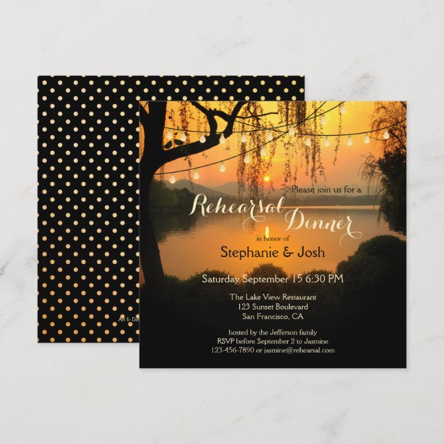 Invitación a la cena de ensayo de luces de cadena  (Anverso / Reverso)