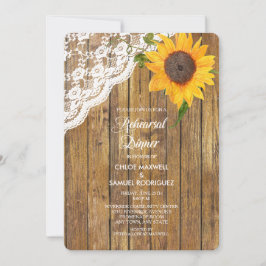 Invitación a la cena de ensayo de madera de encaje