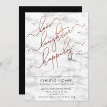 Invitación a la cena de ensayo de mármol negro con