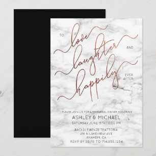 Invitación a la cena de ensayo de mármol negro con