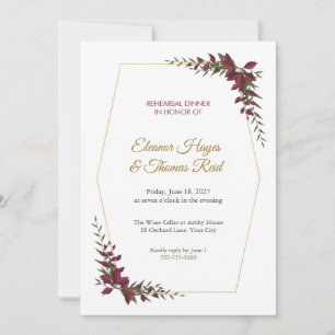 Invitación a la cena de ensayo de Marsala Tessera
