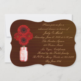 Invitación a la cena de ensayo de Mason Jar Rojo R