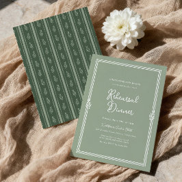 Invitación a la cena de ensayo de oliva verde salv