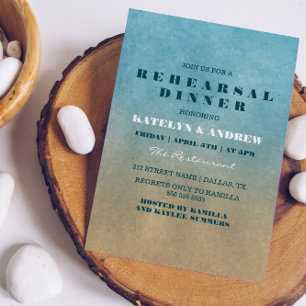 Invitación a la cena de ensayo de ormbre de playa