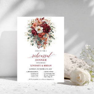 Invitación a la cena de ensayo de otoño en terraco