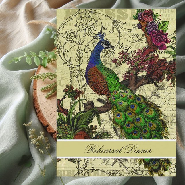 Invitación a la cena de ensayo de pavo real (Subido por el creador)